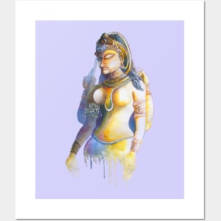 Ancient Indian deity watercolor painting Posters and Art